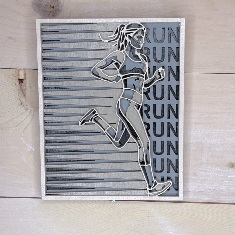 Gray and Black Runner Wall Art